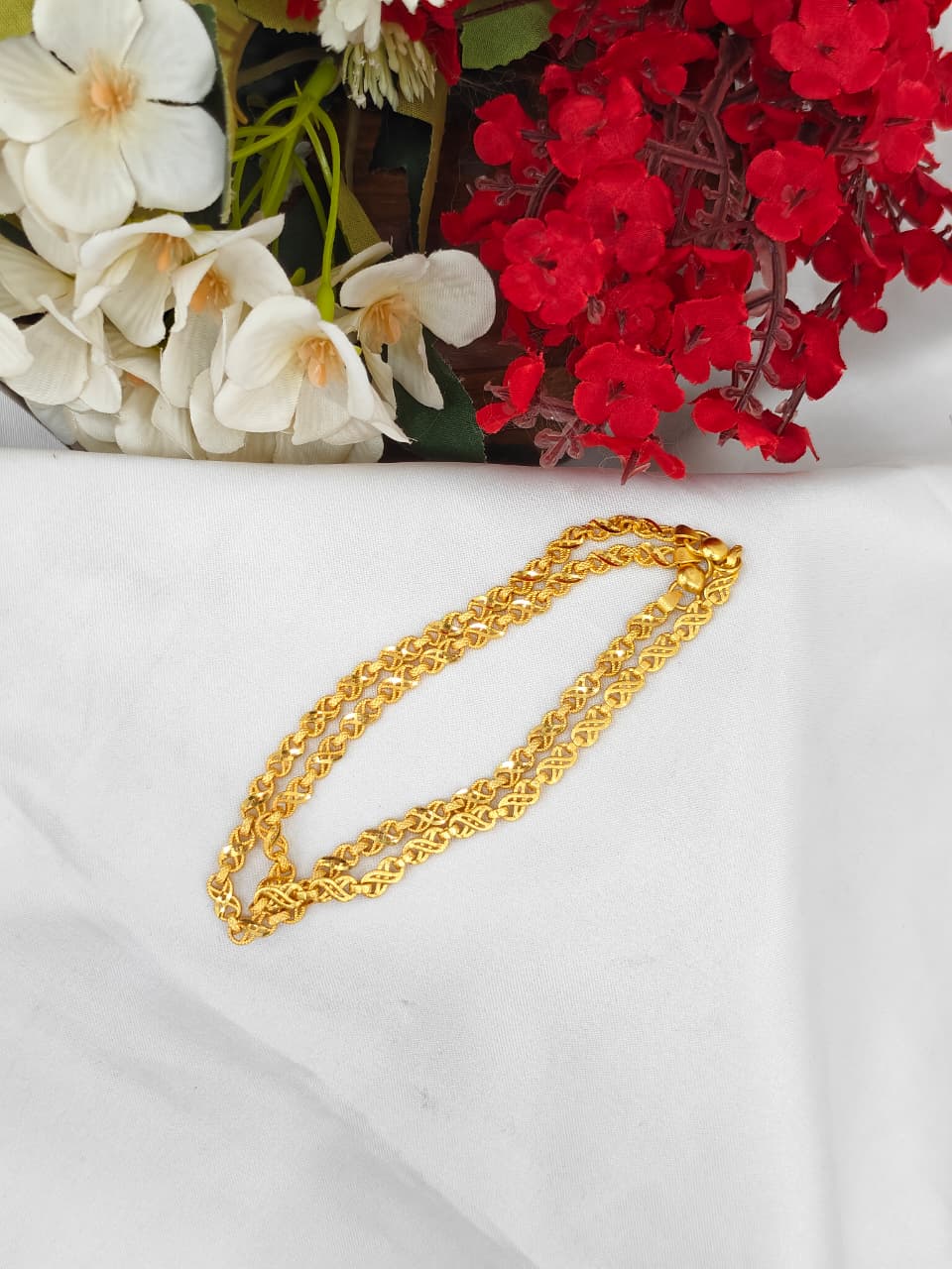 1 Gram Gold Plated Anklet for Women | Premium Gold Covering Ankle Chain | Traditional Daily Wear Jewellery