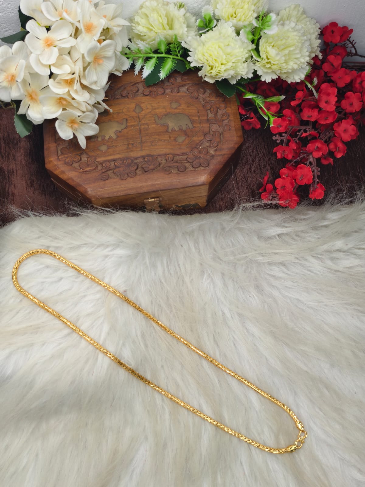 Matte Finished Women’s Gold Plated Chain – Real Gold Look | Daily Wear Elegant Chain