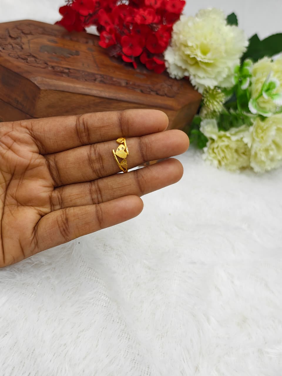Elegant Women’s 1 Gram Gold plain Ring – Matte Finish