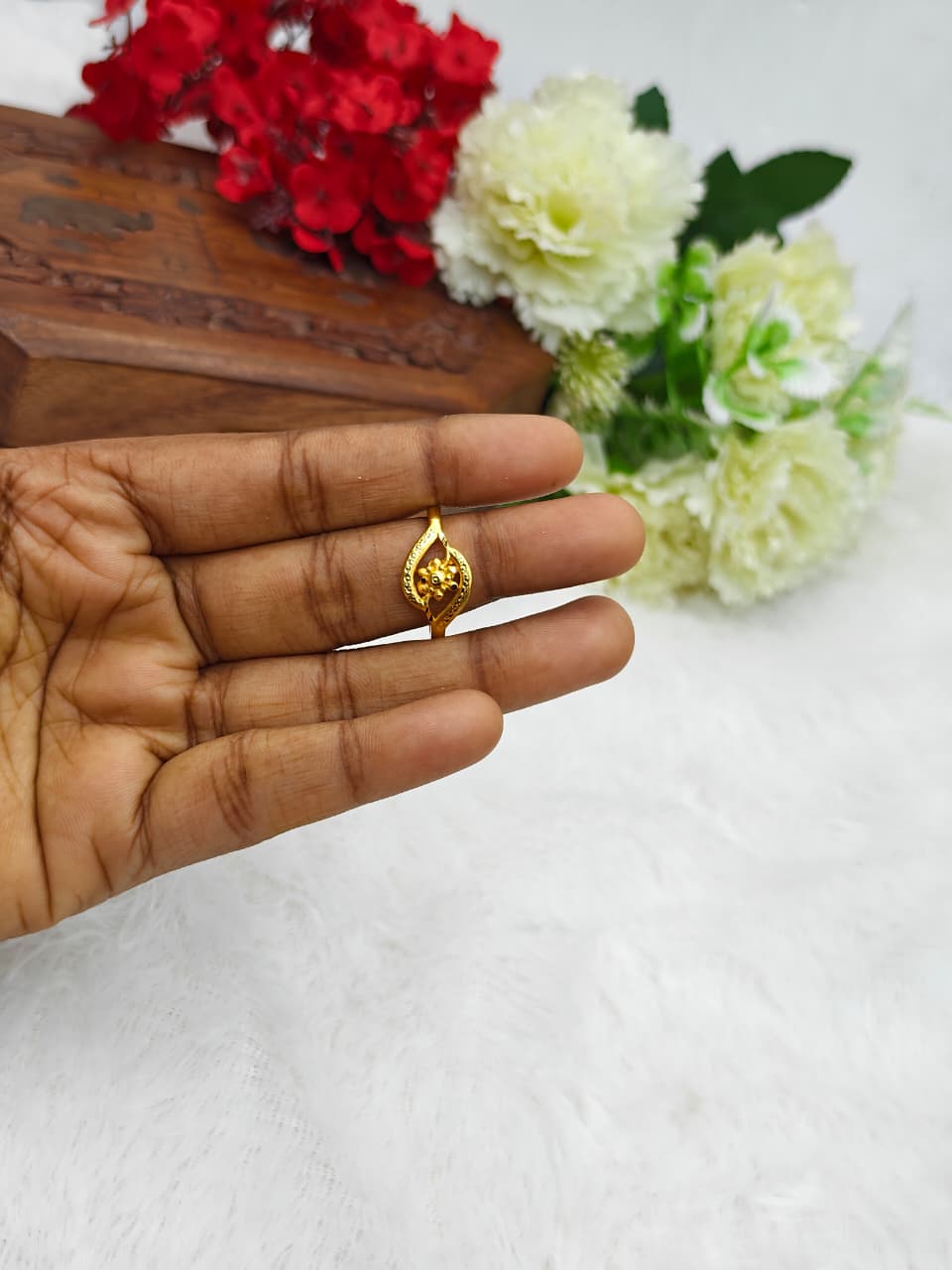 Elegant Women’s 1 Gram Gold plain Ring – Matte Finish