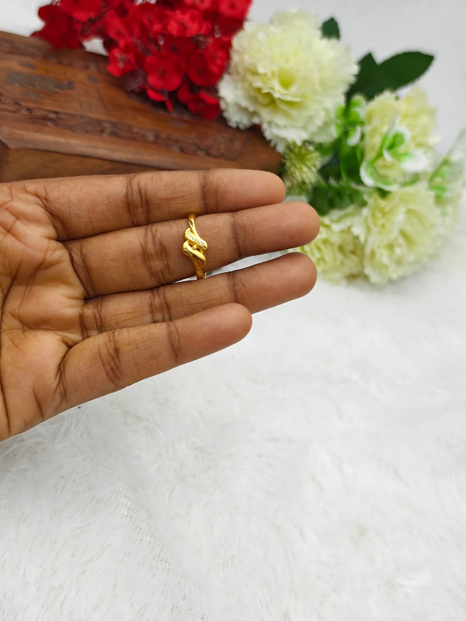 Elegant Women’s 1 Gram Gold plain Ring – Matte Finish