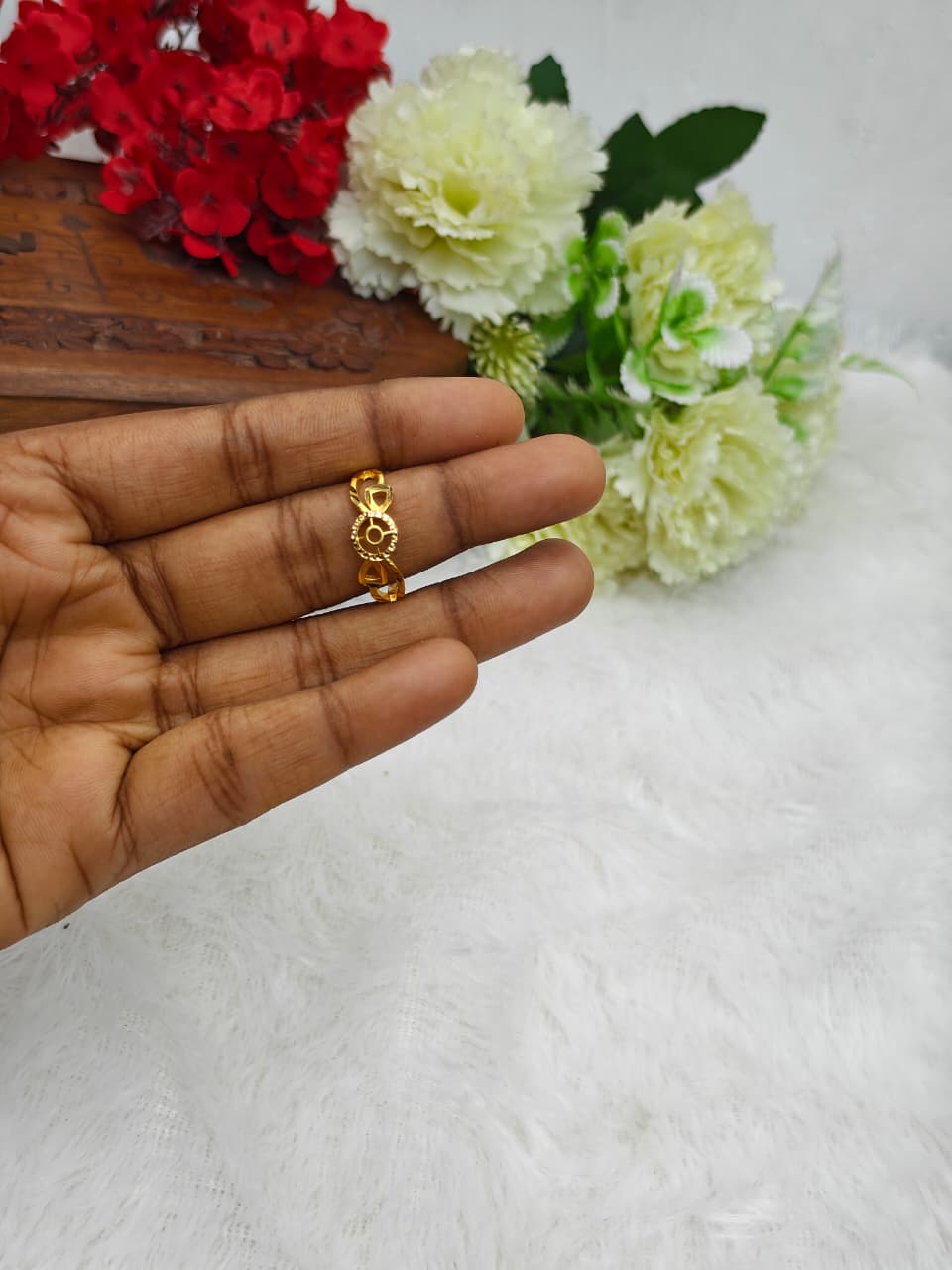 Elegant Women’s 1 Gram Gold plain Ring – Matte Finish