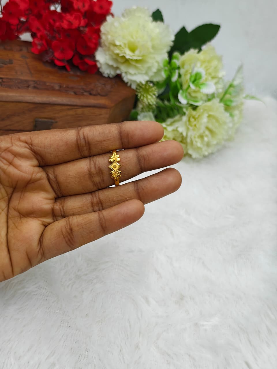 Elegant Women’s 1 Gram Gold plain Ring – Matte Finish