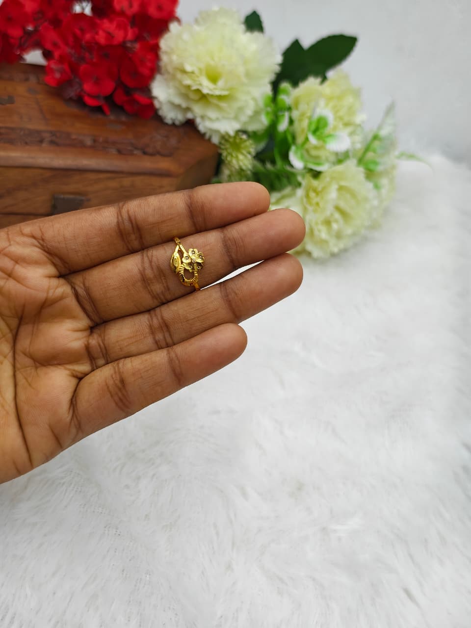 .Elegant Women’s 1 Gram Gold plain Ring – Matte Finish