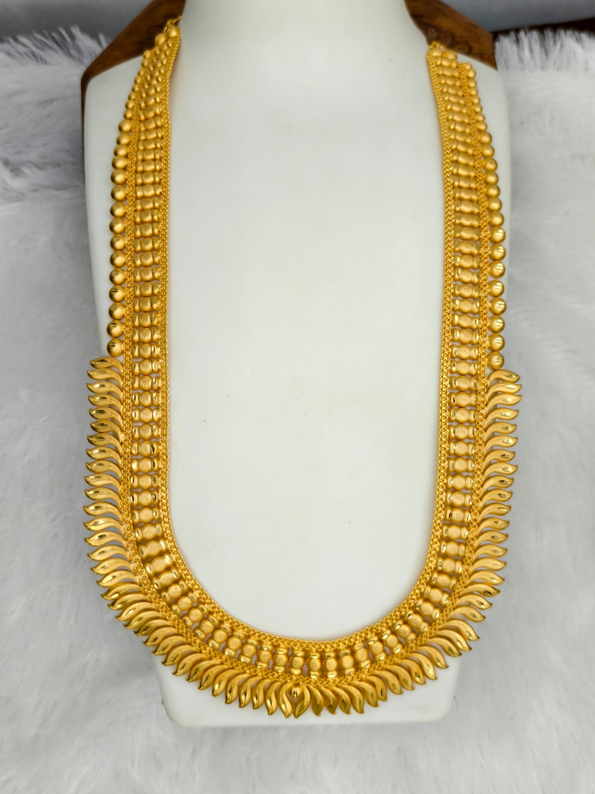 1 Gram Gold Plated Matte Finish Haram Necklace Combo for Women – Traditional Bridal Jewellery