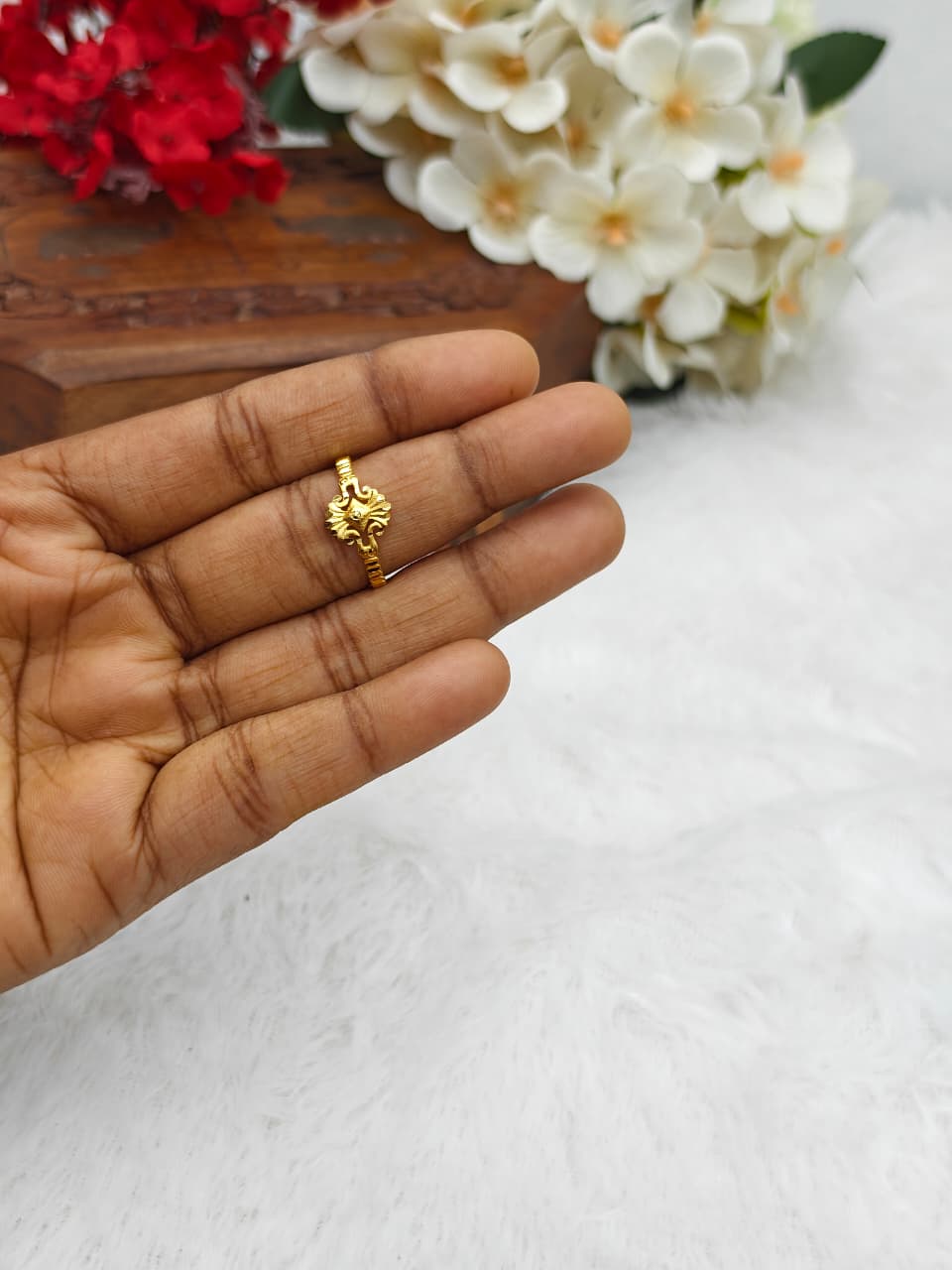 Elegant Women’s 1 Gram Gold plain Ring – Matte Finish