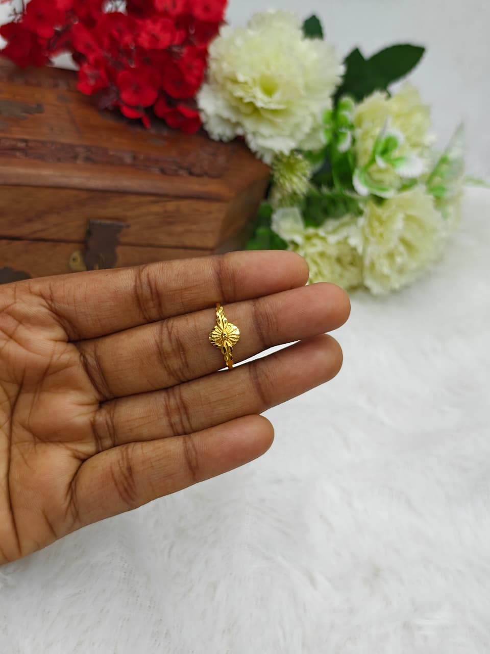 .Elegant Women’s 1 Gram Gold plain Ring – Matte Finish