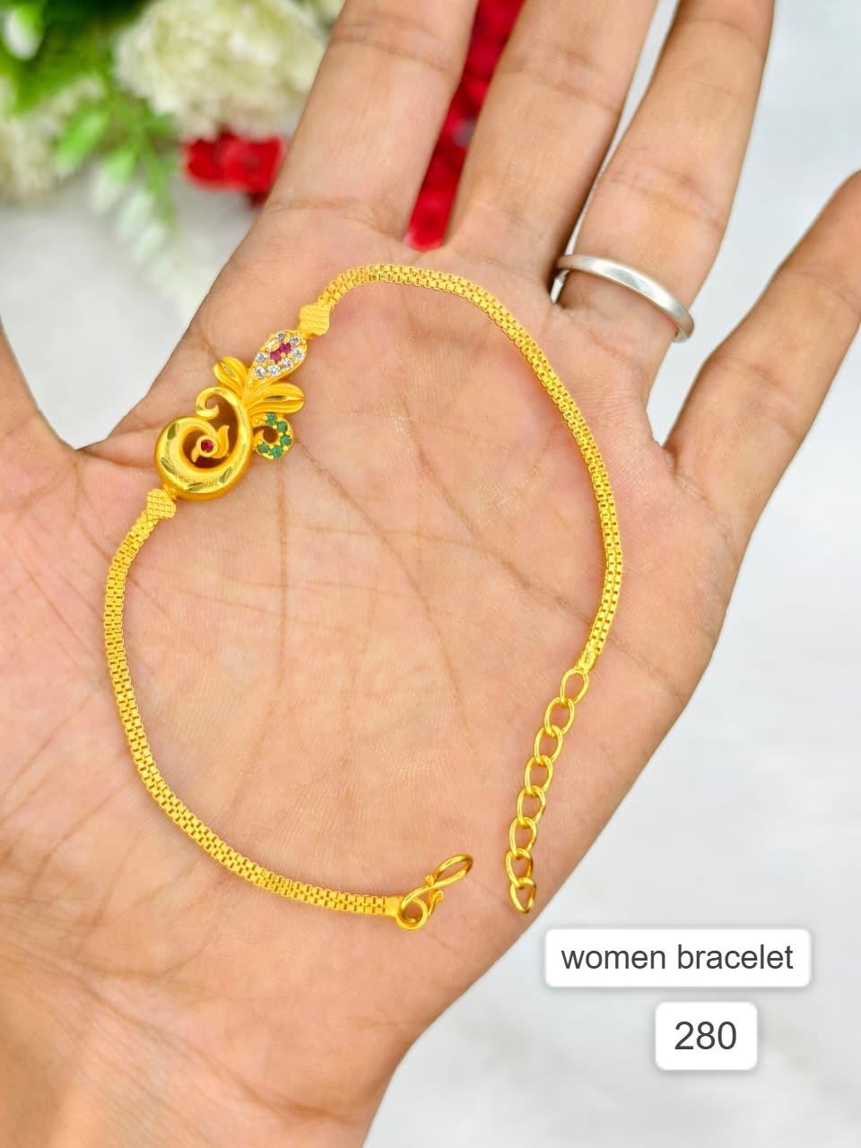 Elegant Women’s Bracelet – 1 Gram Gold with Matte Finish