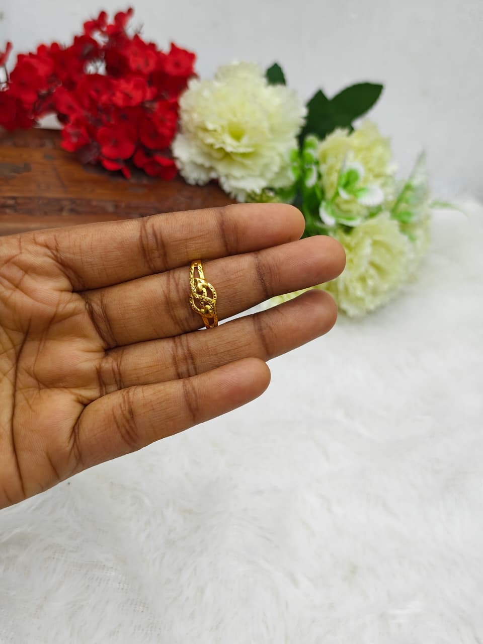 Elegant Women’s 1 Gram Gold plain Ring – Matte Finish