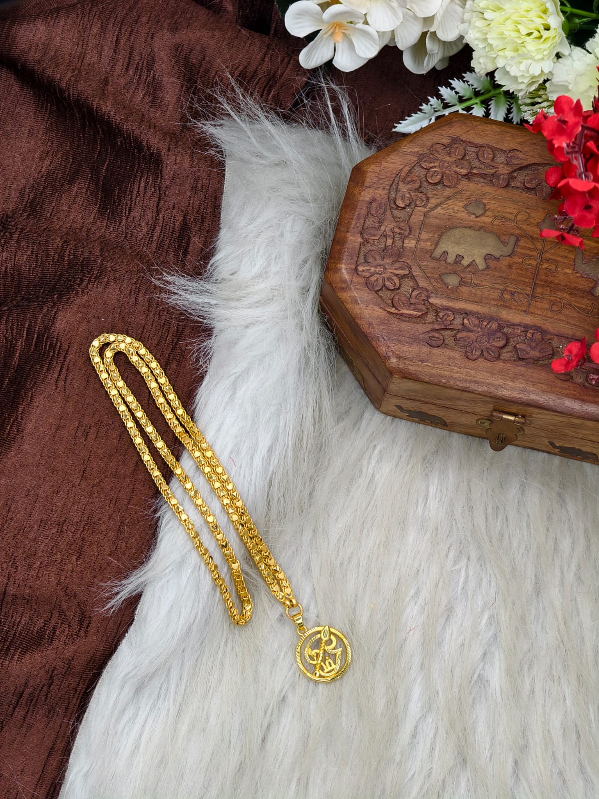 Forming matte finished (1Gram gold plated) Heart Chain with Doller