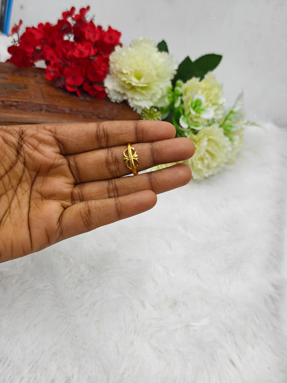 Elegant Women’s 1 Gram Gold plain Ring – Matte Finish