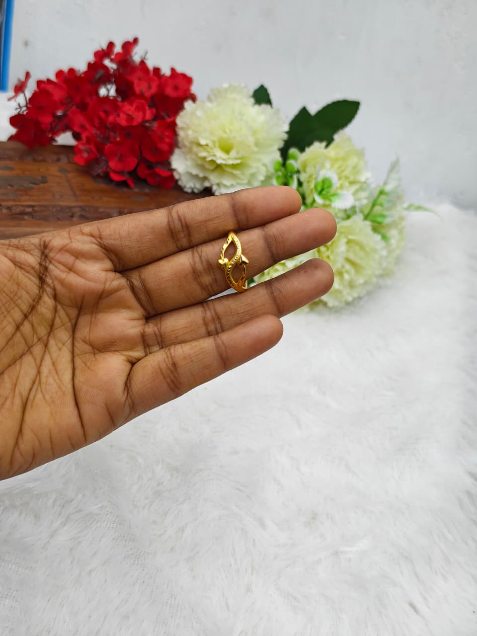 Elegant Women’s 1 Gram Gold plain Ring – Matte Finish