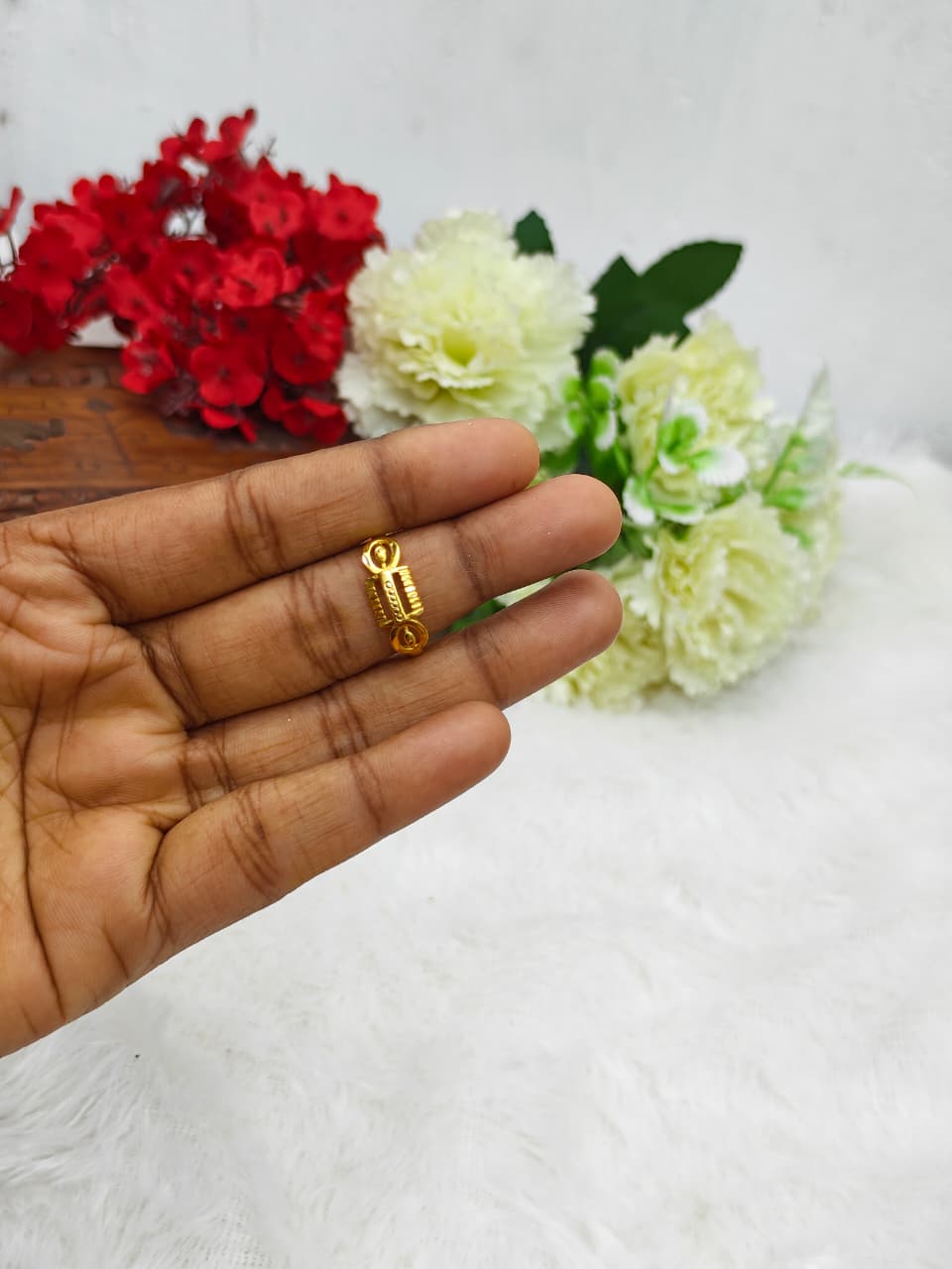 Elegant Women’s 1 Gram Gold plain Ring – Matte Finish