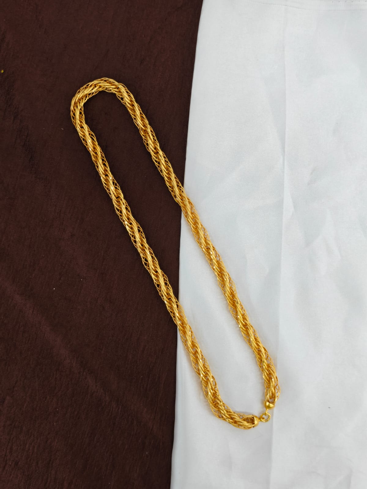 Men’s Elite Gold-Plated Chain – Modern Heavy-Style Design 24inc