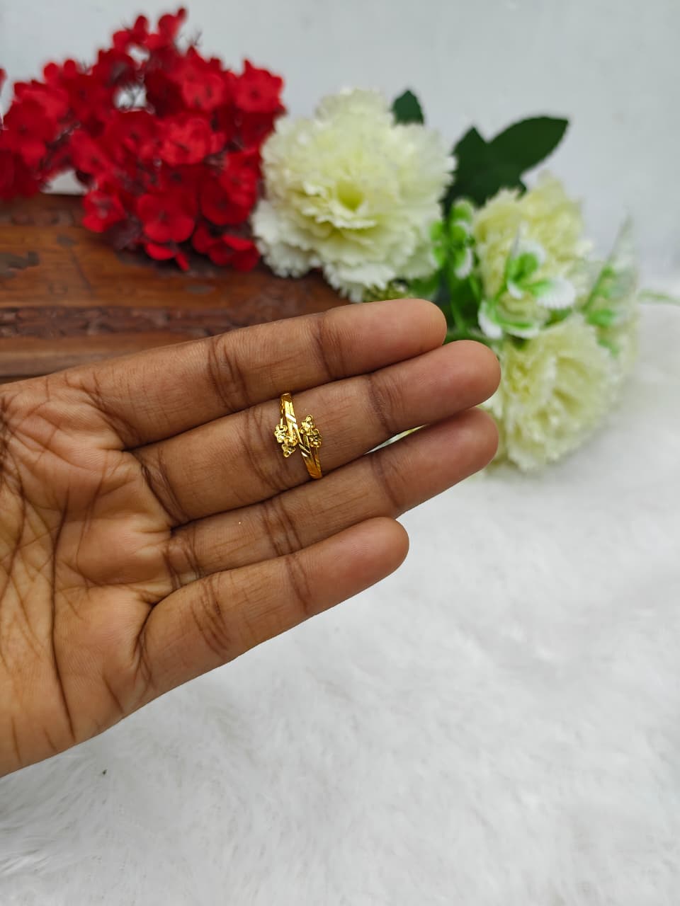 Elegant Women’s 1 Gram Gold plain Ring – Matte Finish