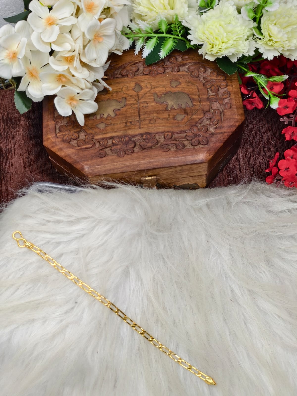 Elegant Leather & Gold Bracelet for Men