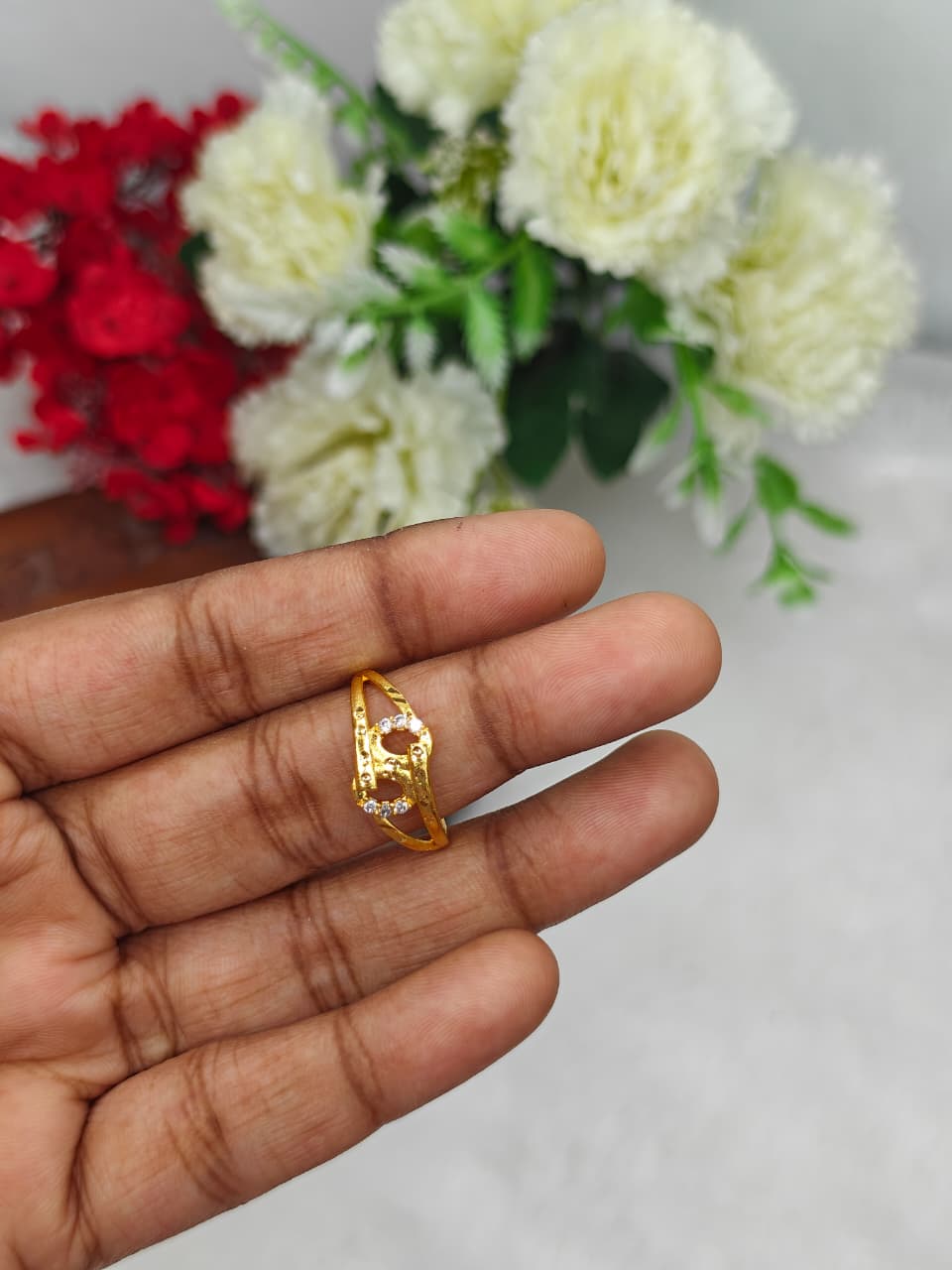 Elegant Women’s 1 Gram Gold plain Ring – Matte Finish
