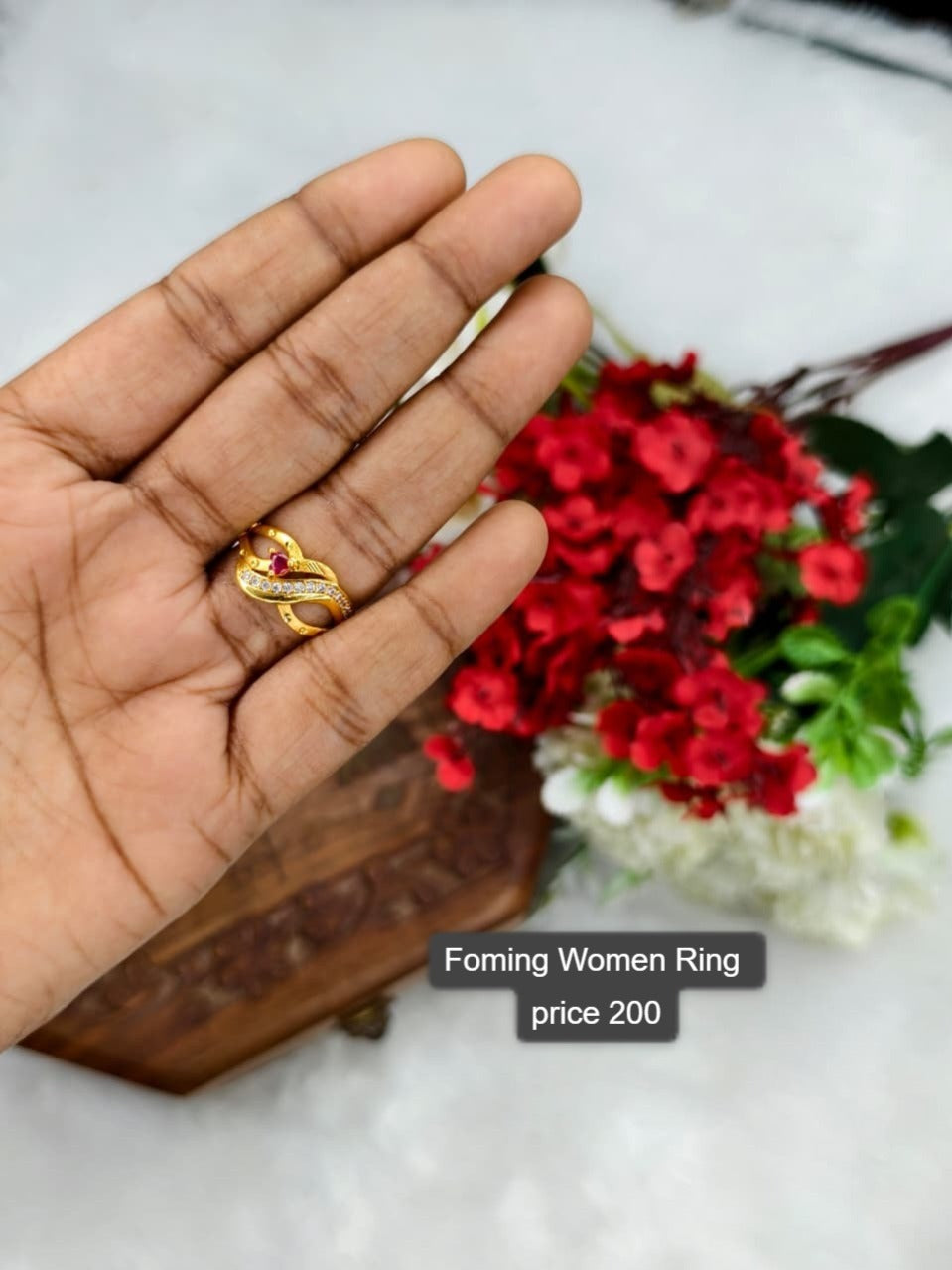 Elegant Women’s 1 Gram Gold Ring – Matte Finish