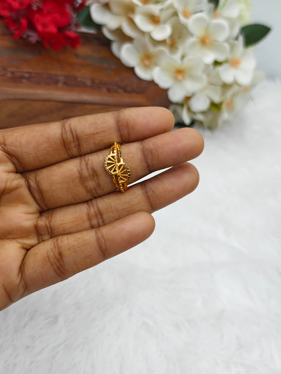 Elegant Women’s 1 Gram Gold plain Ring – Matte Finish