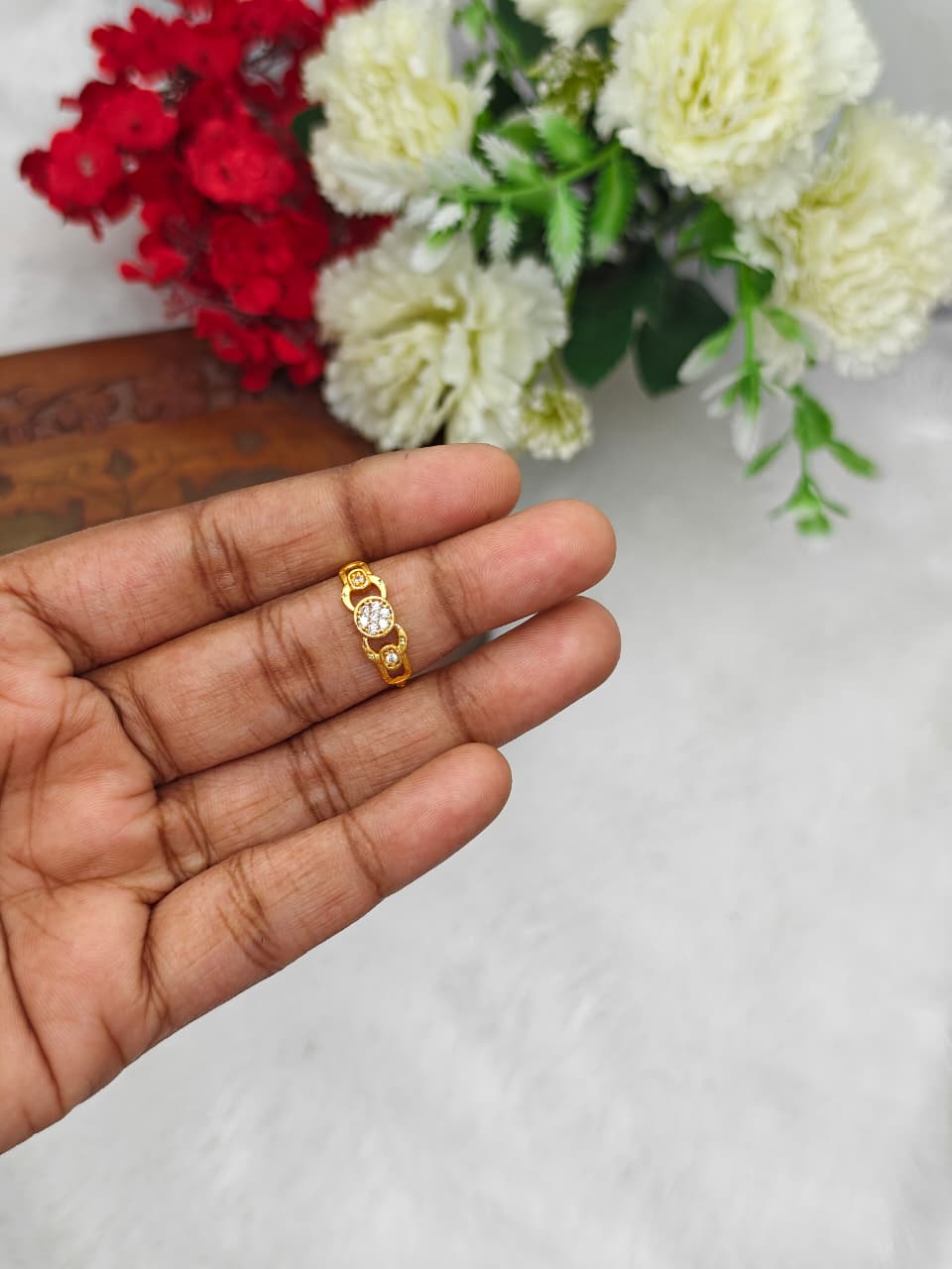 Elegant Women’s 1 Gram Gold plain Ring – Matte Finish