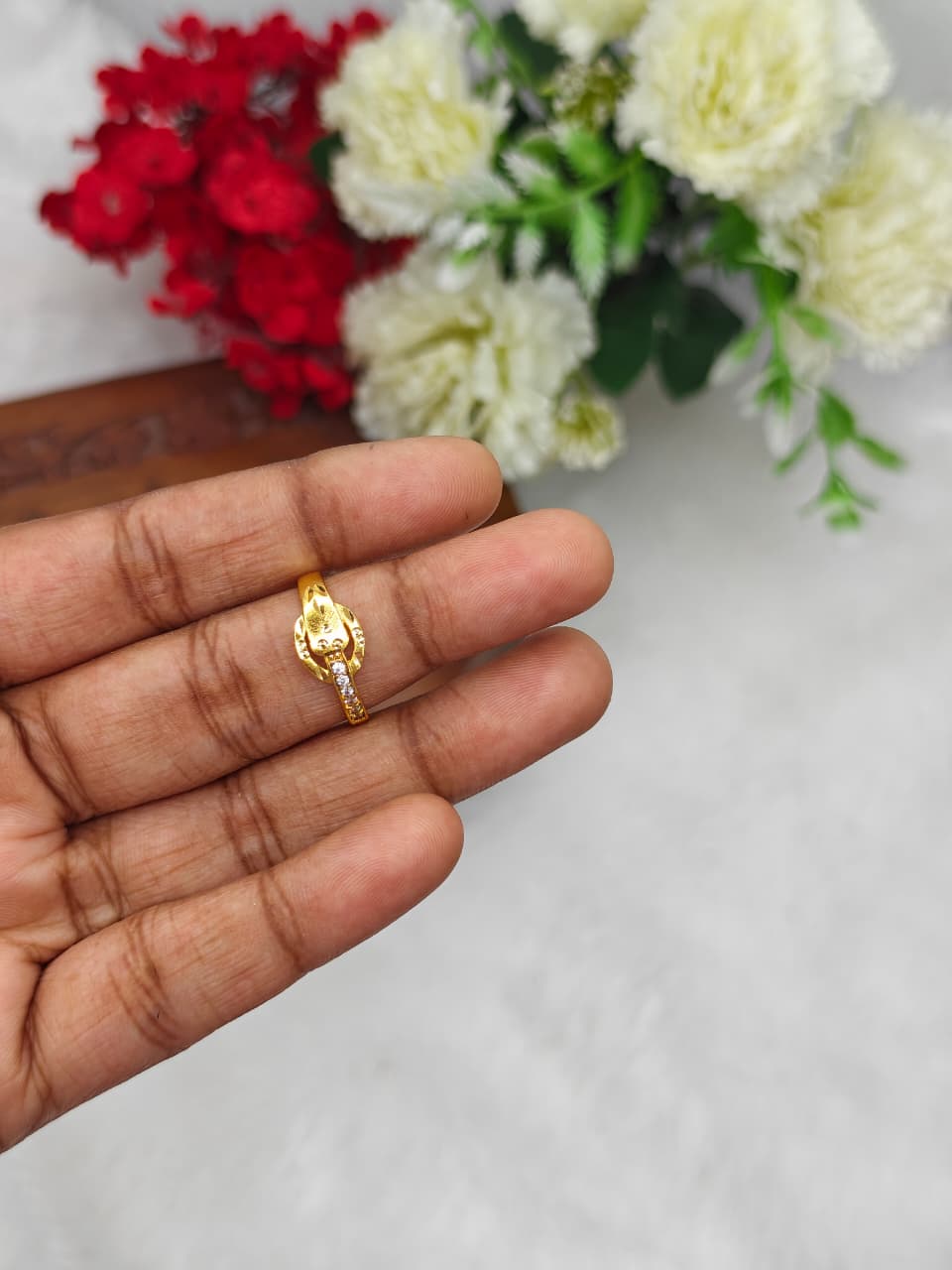 Elegant Women’s 1 Gram Gold plain Ring – Matte Finish
