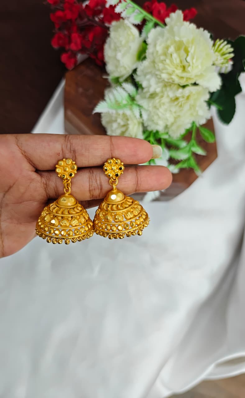 Instagram Trending (1Gram gold Plated) Big Jhumki Model-20