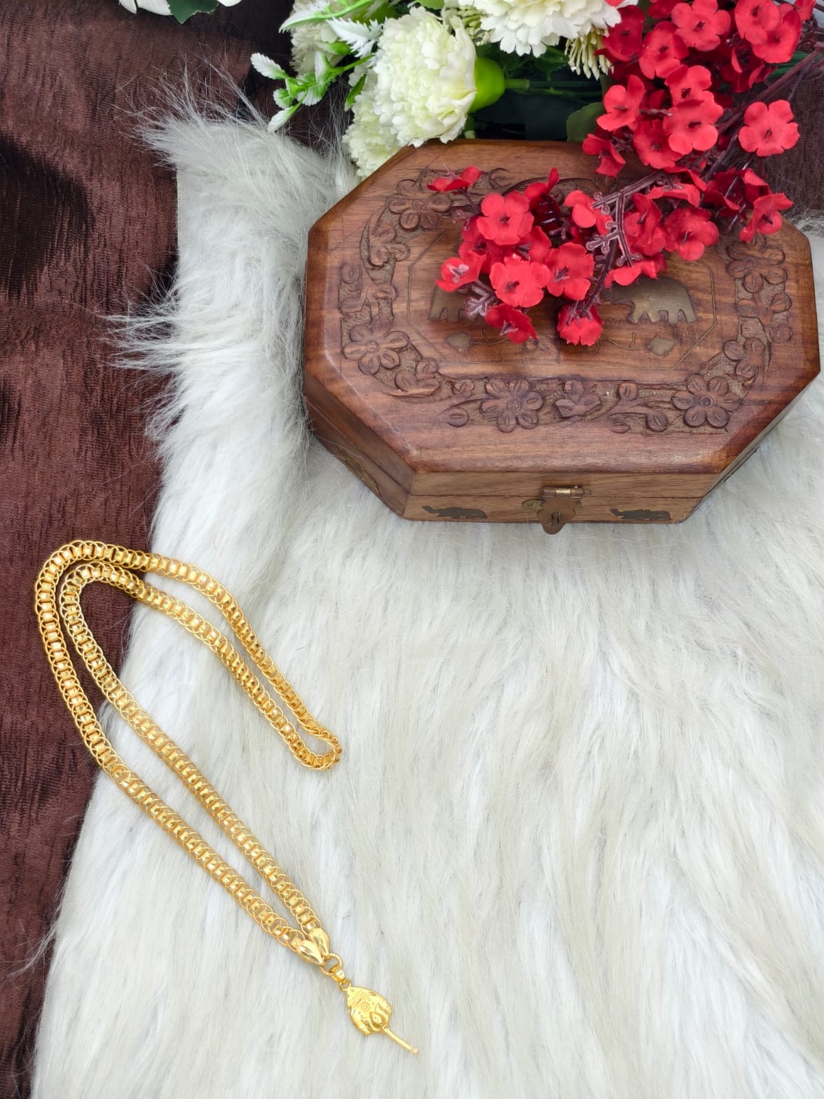 Forming matte finished (1Gram gold plated) Ring Chain With Doller