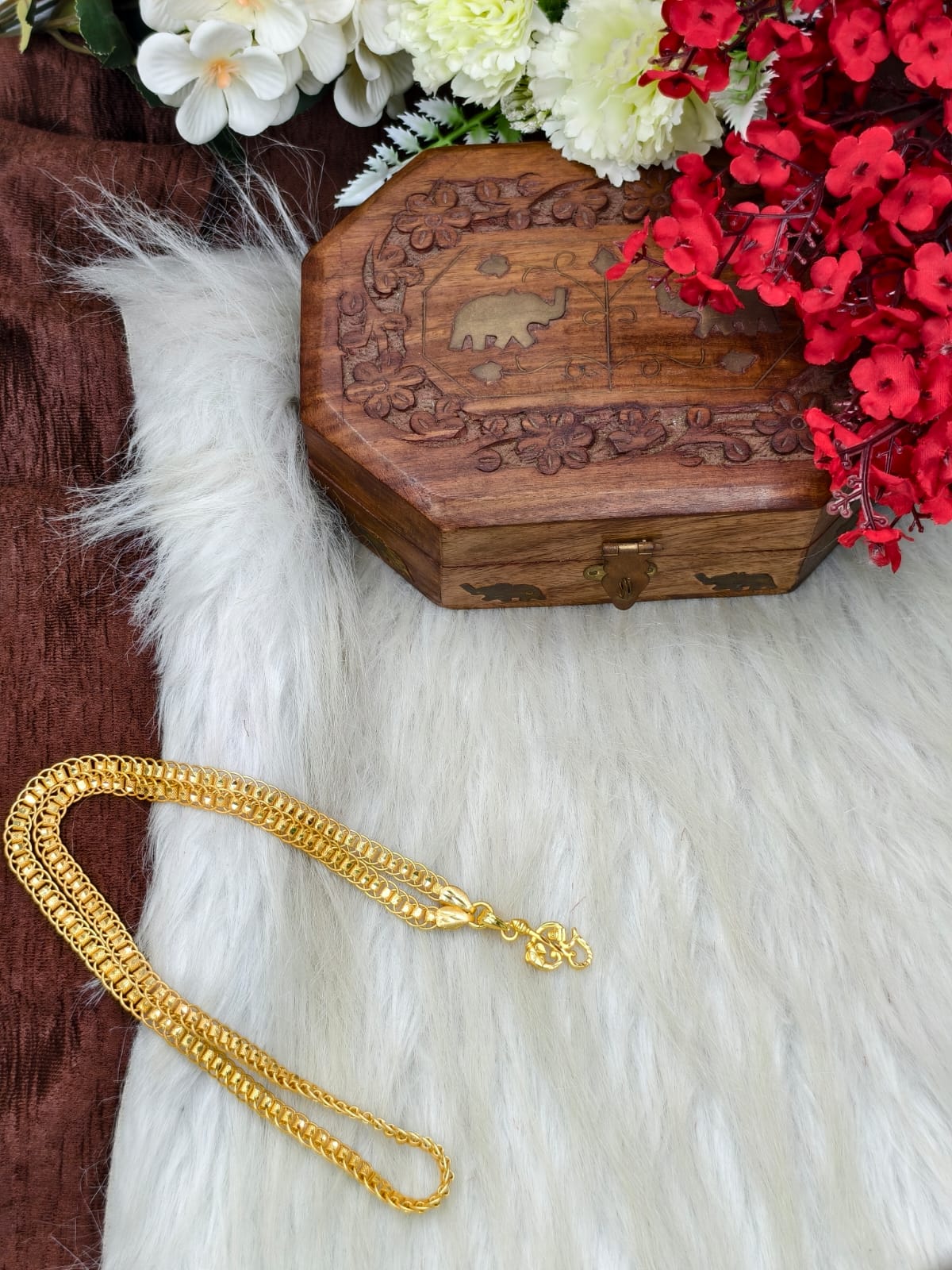 Forming matte finished (1Gram gold plated) Ring Chain with Doller