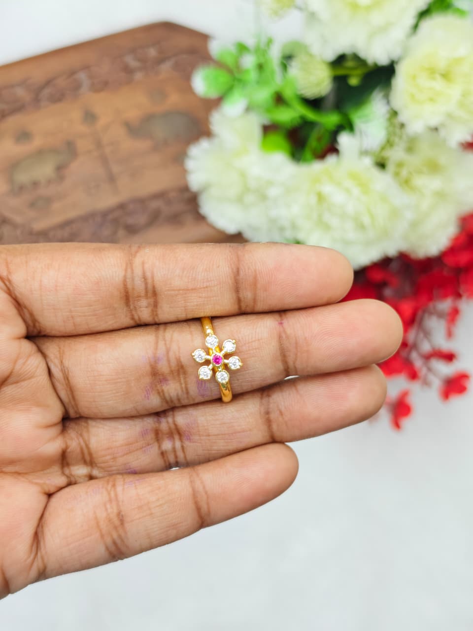 Elegant Women’s 1 Gram Gold plain Ring – Matte Finish