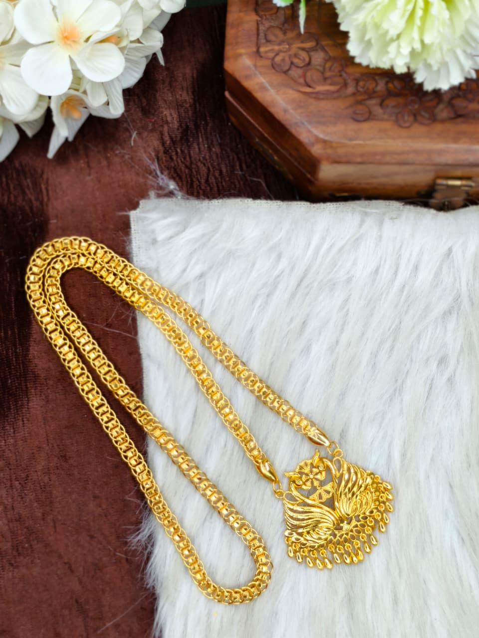 ✨Micro Ring Dollar chain Matte Finish Chain – Gold Plated Jewellery for Women✨