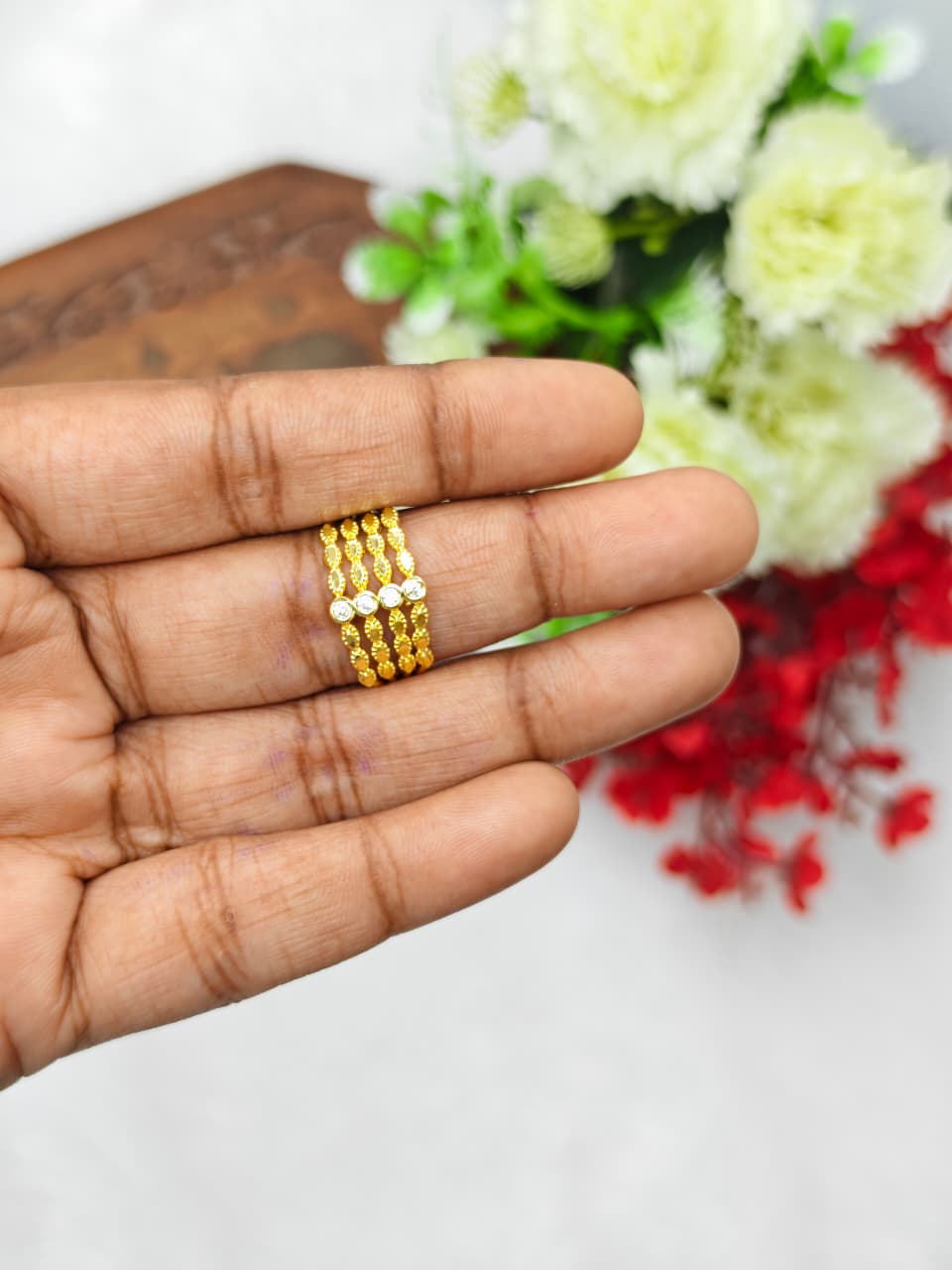 Elegant Women’s 1 Gram Gold plain Ring – Matte Finish