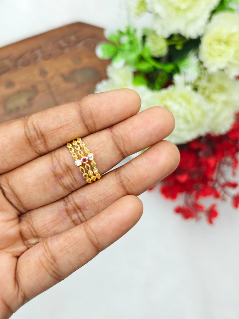 Elegant Women’s 1 Gram Gold plain Ring – Matte Finish