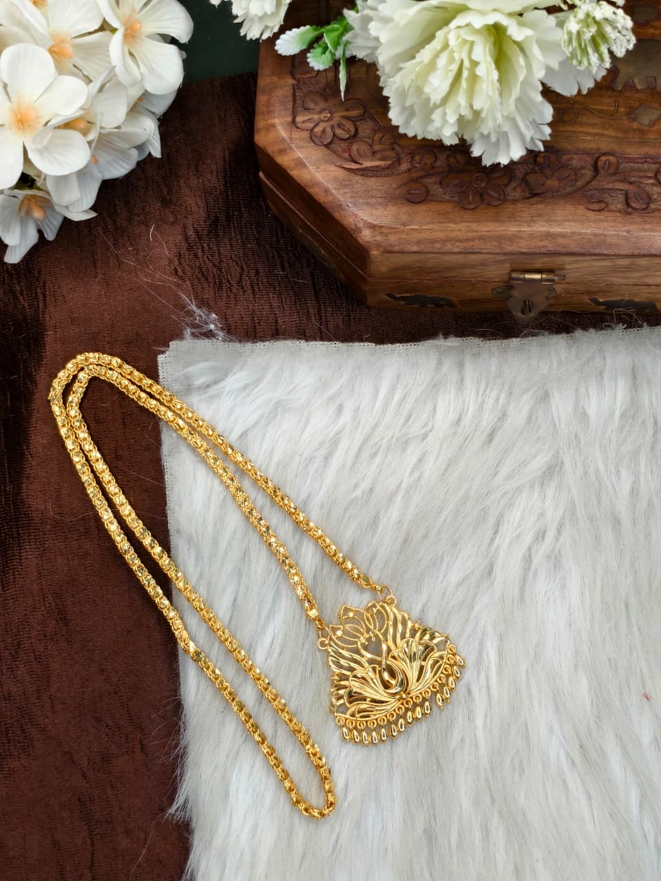 ✨Micro Star Dollar Chain Matte Finish Chain – Gold Plated Jewellery for Women✨