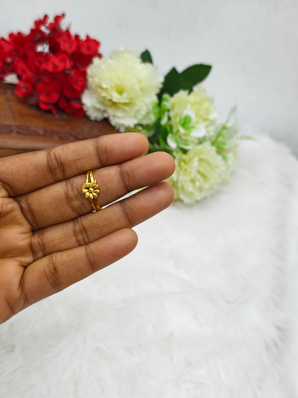 Elegant Women’s 1 Gram Gold plain Ring – Matte Finish
