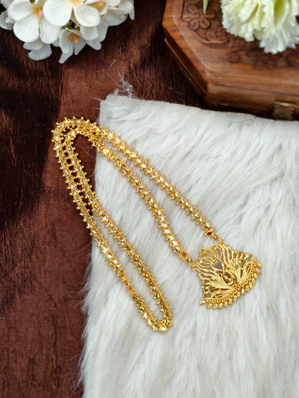 ✨Micro A Heart Dollar Chain Matte Finish Chain – Gold Plated Jewellery for Women✨