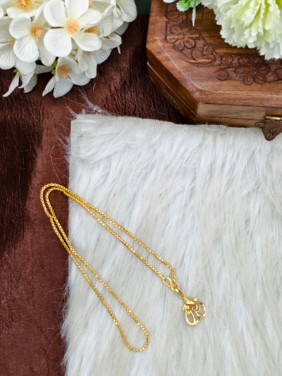 ✨Foming Dollar Matte Finish Chain – Gold Plated Jewellery for Women✨