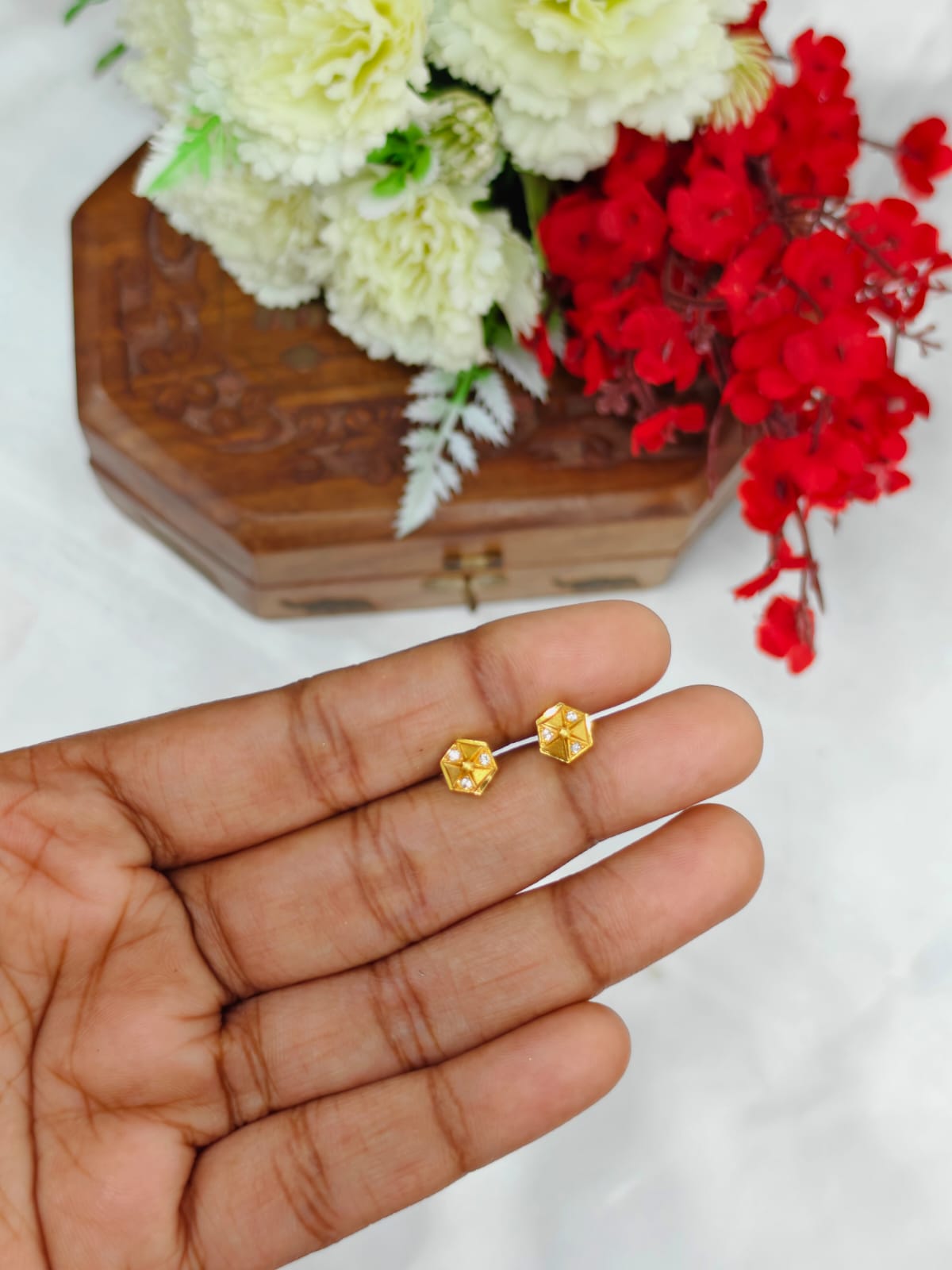 1 Gram Gold Plated Baby Stud Earrings | Cute & Elegant Kids Earrings