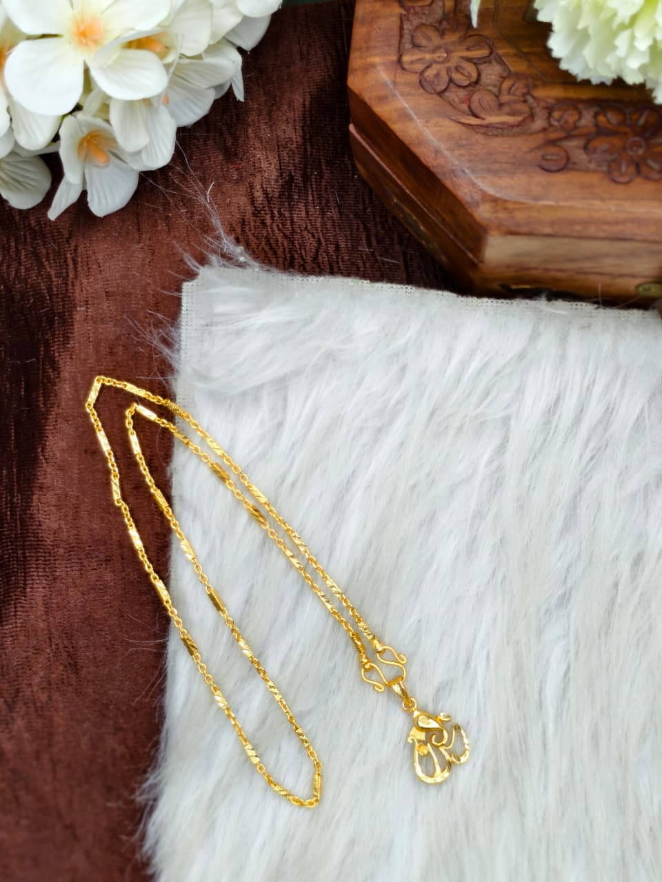 ✨Foming Dollar Matte Finish Chain – Gold Plated Jewellery for Women✨