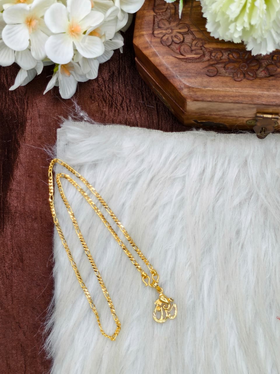 ✨Foming Dollar Matte Finish Chain – Gold Plated Jewellery for Women✨