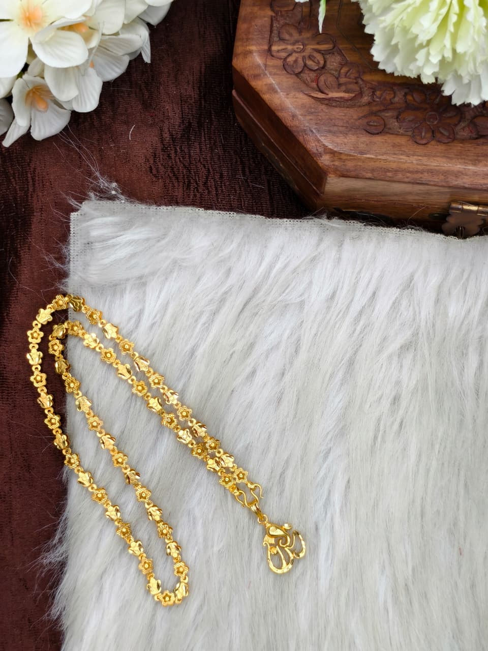 ✨Foming Dollar Matte Finish Chain – Gold Plated Jewellery for Women✨