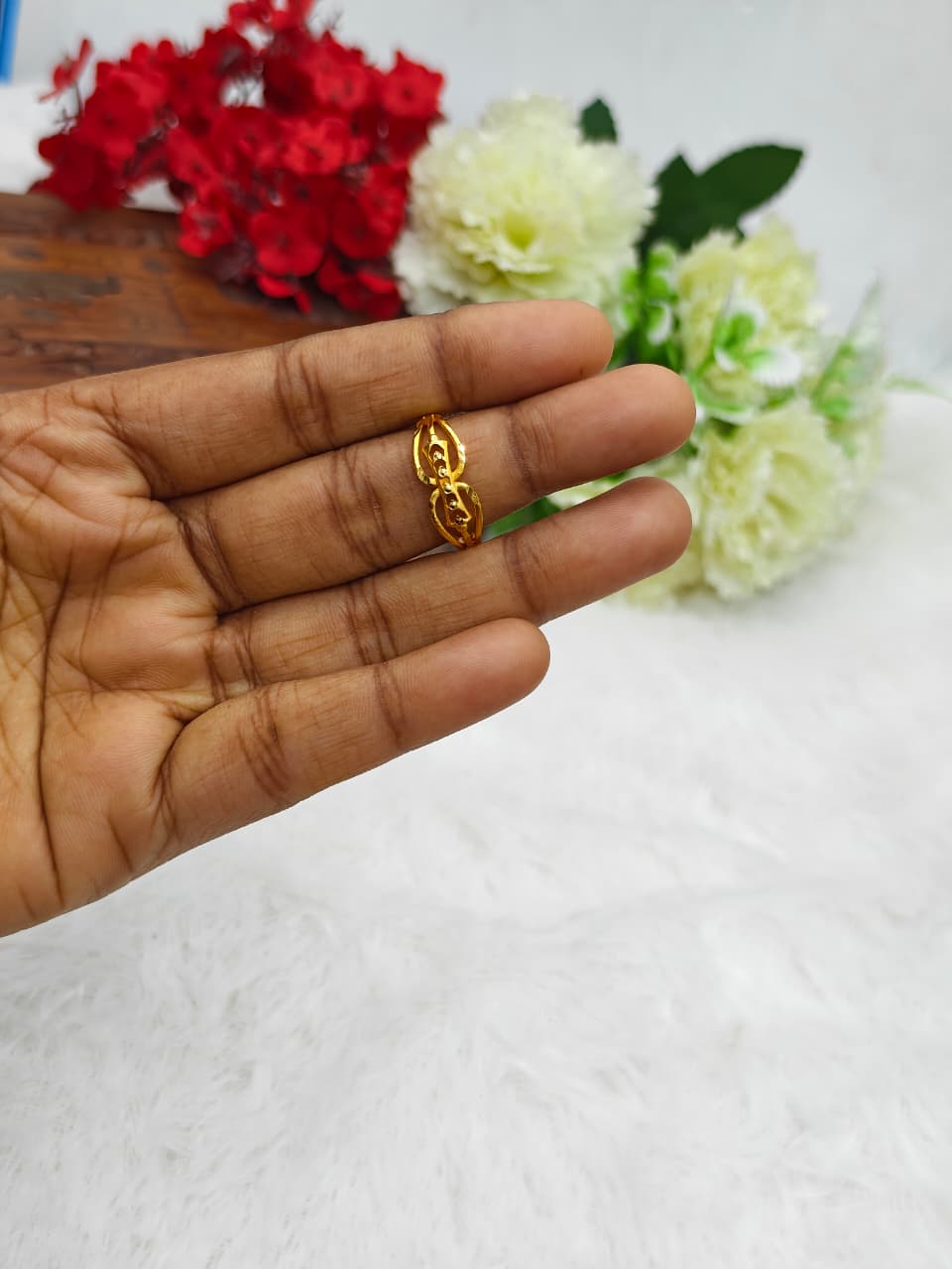 Elegant Women’s 1 Gram Gold plain Ring – Matte Finish