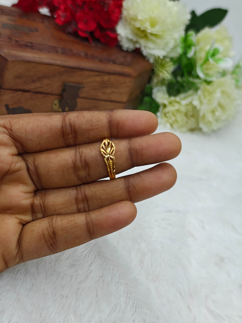 Elegant Women’s 1 Gram Gold plain Ring – Matte Finish