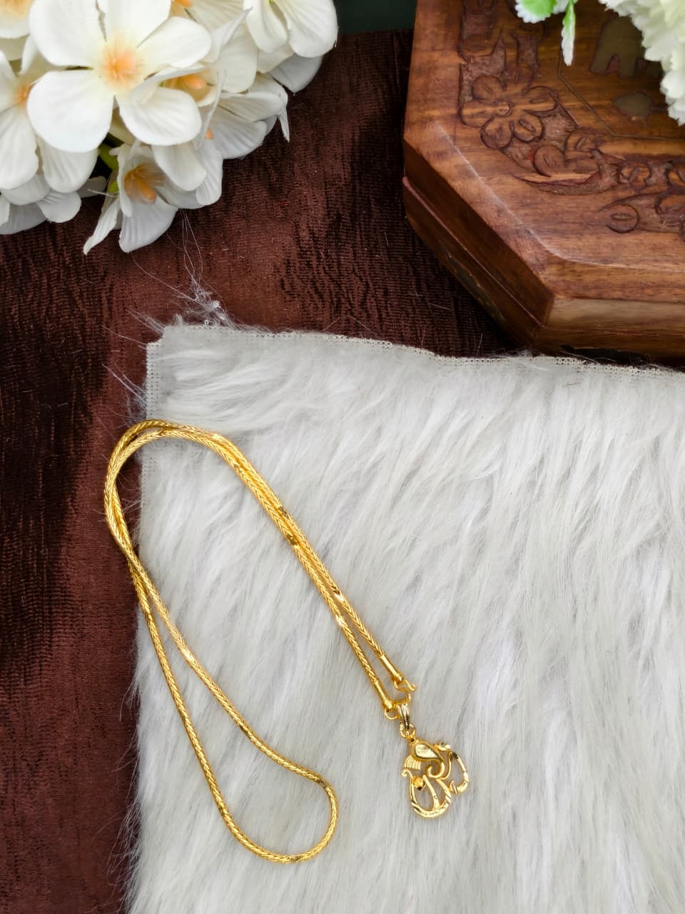 ✨Foming Dollar Matte Finish Chain – Gold Plated Jewellery for Women✨