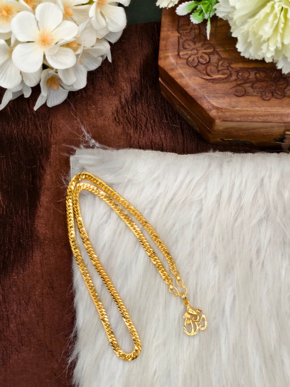 ✨Foming Dollar Matte Finish Chain – Gold Plated Jewellery for Women✨