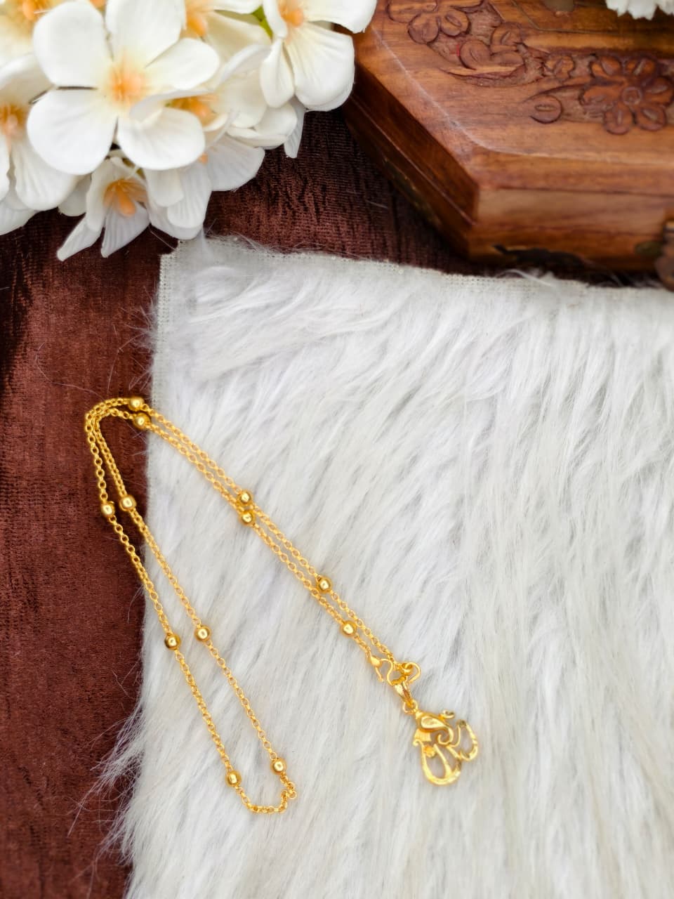 ✨Foming Dollar Matte Finish Chain – Gold Plated Jewellery for Women✨