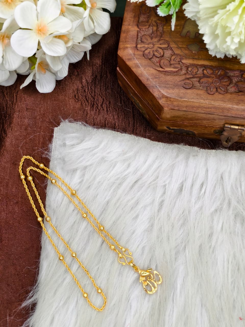 ✨Foming Dollar Matte Finish Chain – Gold Plated Jewellery for Women✨