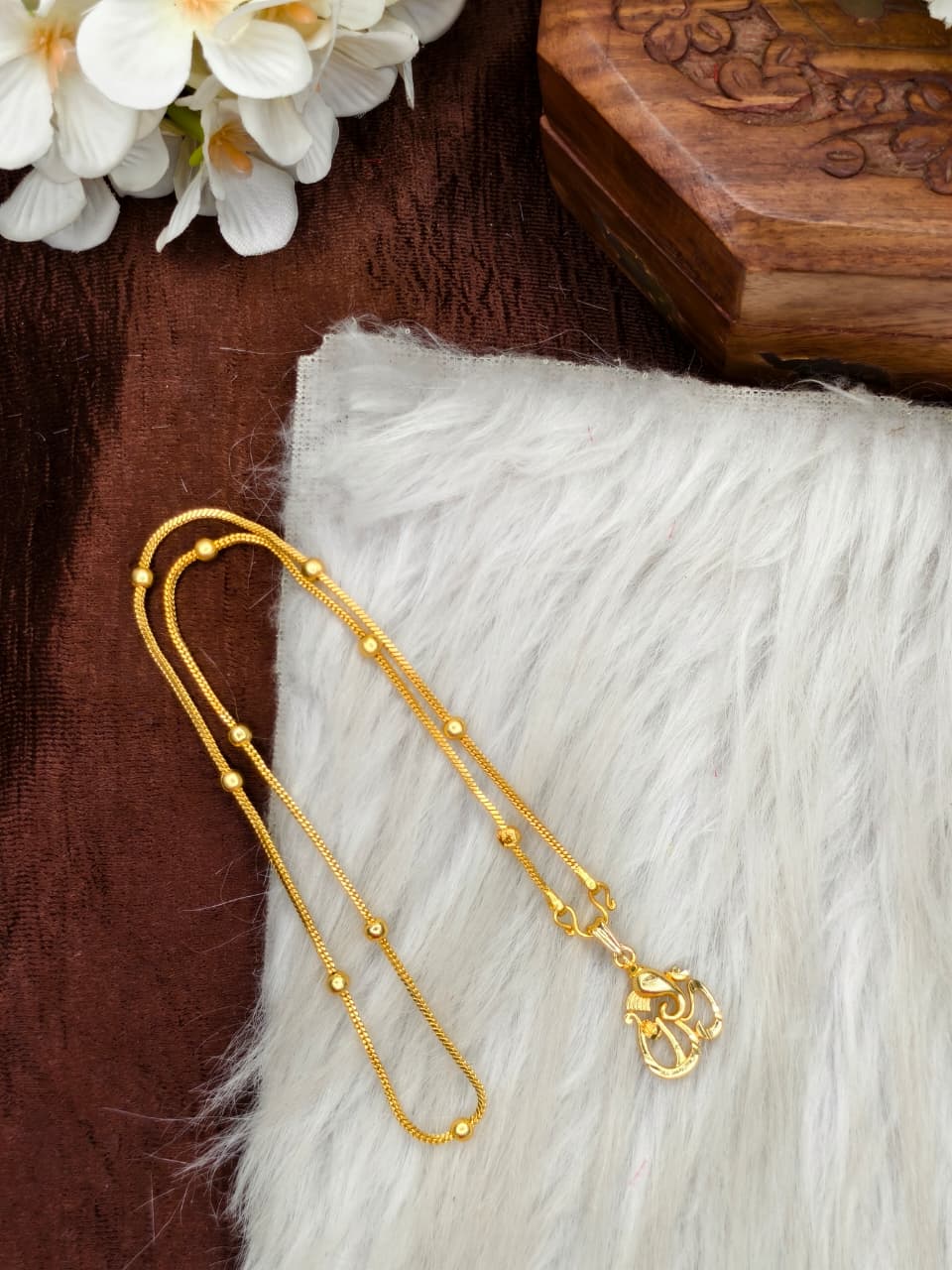 ✨Foming Dollar Matte Finish Chain – Gold Plated Jewellery for Women✨