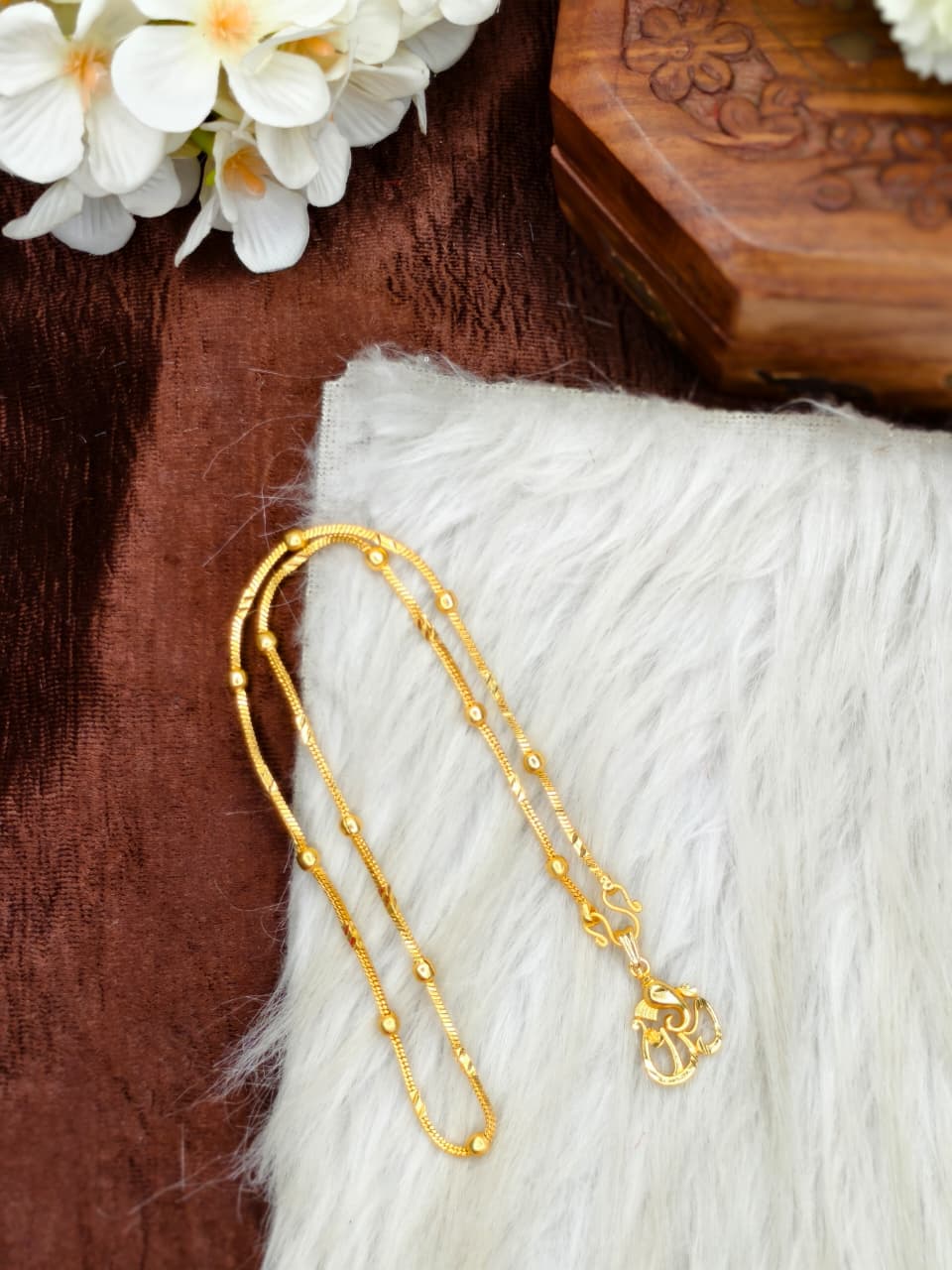 ✨Foming Dollar Matte Finish Chain – Gold Plated Jewellery for Women✨