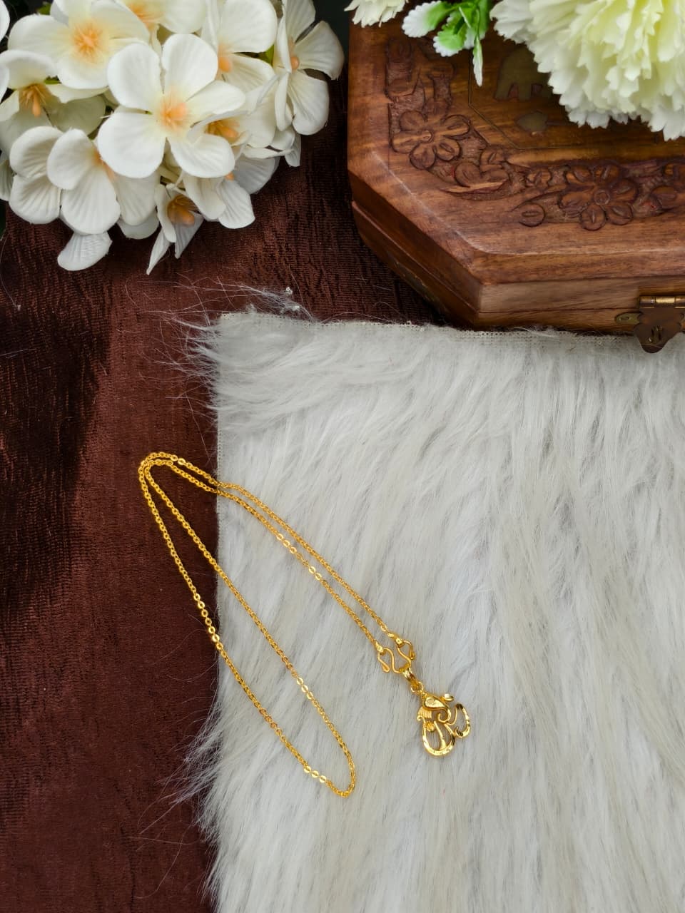 ✨Foming Dollar Matte Finish Chain – Gold Plated Jewellery for Women✨