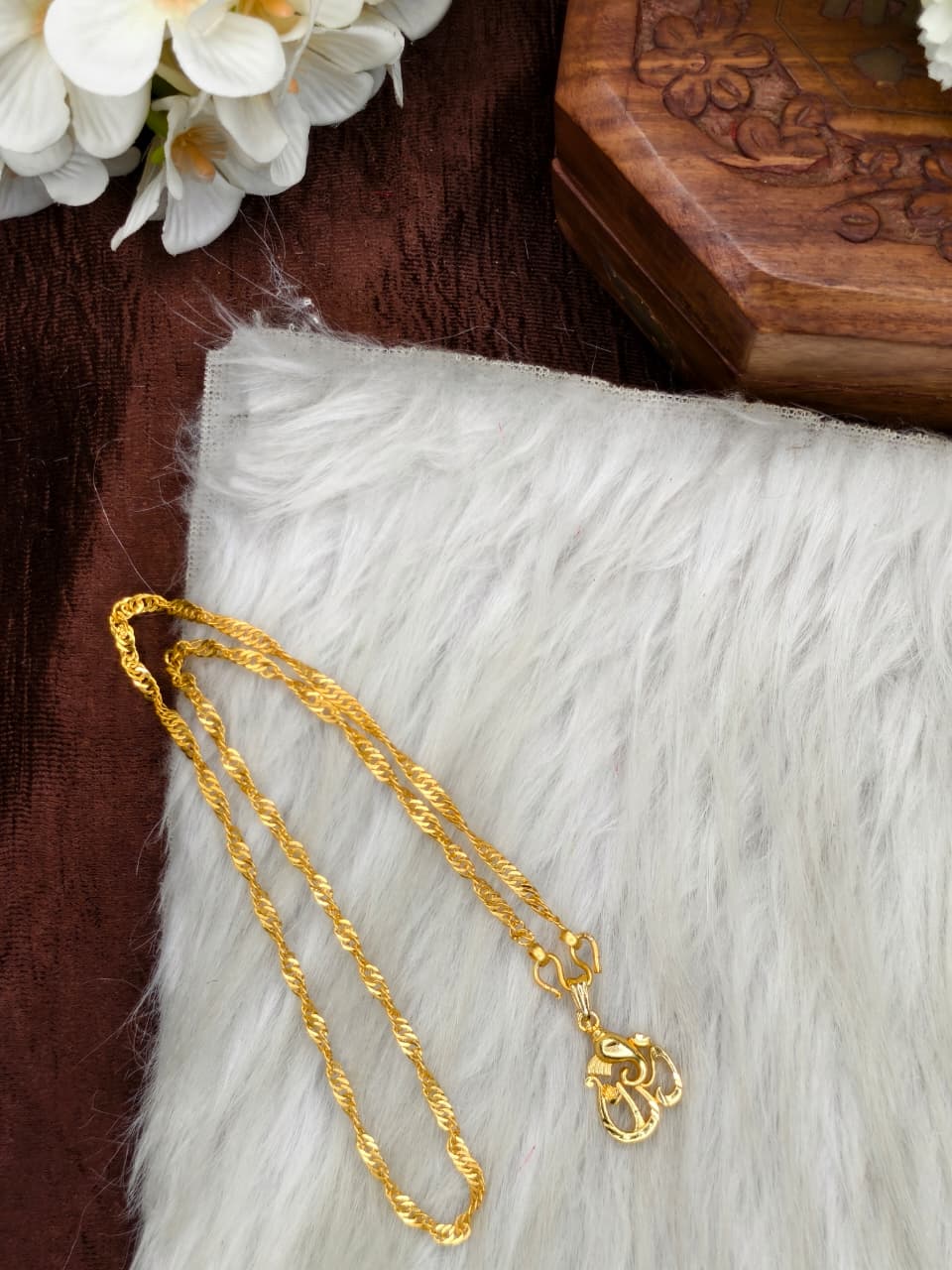 ✨Foming Dollar Matte Finish Chain – Gold Plated Jewellery for Women✨